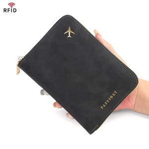 Portefeuille de passeport à fermeture éclair en gros, porte-passeport en cuir PU multicolore avec fente pour carte SIM et carte mémoire pour les voyages - Product Image 5