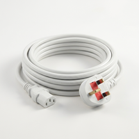Câble d'alimentation conforme RoHS, prise britannique BS1363A avec fusible vers IEC C13, 250V, câble de remplacement pour appareils électroniques