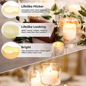 <strong>Small</strong> LED Electric <strong>Candles</strong> Warm White Battery Operated Flameless Tealight <strong>Candles</strong> for Wedding Table Festival Christmas - Product Image 3
