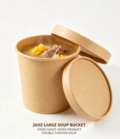 Bol à porridge et soupe jetable en papier kraft à paroi simple, anti-fuite, recyclable, avec logo personnalisé, pour la vente en gros aux restaurants à emporter