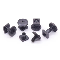 Vis Chicago noires 7 mm en acier inoxydable doré rose, vis Chicago plates en acrylique, rivets pour cuir