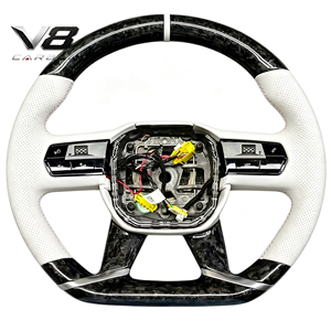 Volant sport personnalisé en fibre de carbone véritable V8carbon pour <span class=keywords><strong>DS7</strong></span>, accessoires intérieurs de voiture, pièces automobiles, modification racing. - Product Image 4