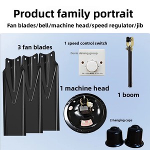 Daming Quạt Trần Công nghiệp 56 inch thiết kế gió ba lá cho phòng khách gia đình nhà ăn ký túc xá nhà hàng bằng kim loại điện - Product Image 6