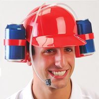 Casco de Cerveza Personalizado con Forma de Lata de Cerveza Vaquera, con Doble Pajita, para Fiestas, con Función de Consumo de Bebidas sin Manos para Juegos de Cerveza y Refrescos