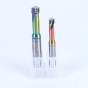 Cortador de hilo de carburo sólido de tungsteno Fresas de extremo de hilo de tres flautas con revestimiento de color - Product Image 1