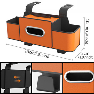 Organisateur de siège latéral de luxe 4-en-1 en TPE TMST RTS Y0065 avec porte-mouchoirs, porte-gobelet et crochets de rangement pour siège arrière - Product Image 6