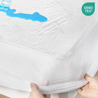 Protège-matelas rafraîchissant hypoallergénique en jacquard de bambou, imperméable et ajusté
