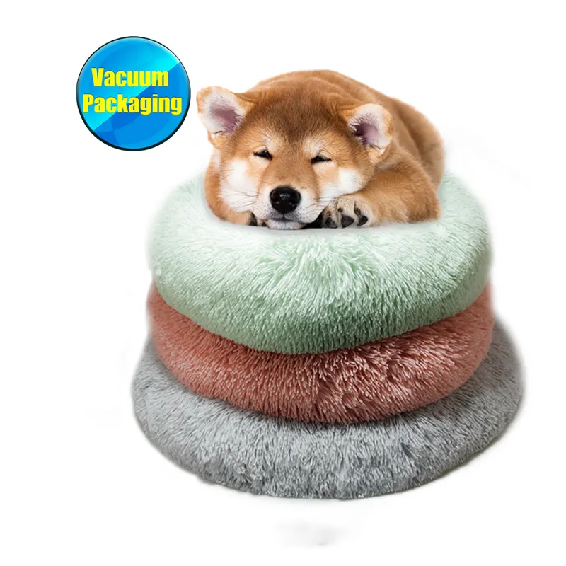 Sofá cama ortopédico antideslizante de piel sintética lavable personalizado al por mayor para perros y mascotas, cama cómoda ecológica de lujo para perros y gatos grandes con rosquillas