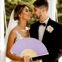 Éventail pliable pour femme, style chinois et japonais, vintage, en bambou, avec doublure en tissu peint, pour la danse, les festivals de musique, les mariages et les églises
