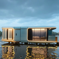 Maison préfabriquée de luxe en conteneur, villa à ossature métallique préfabriquée, capsule spatiale inspirée, maison extérieure étanche, panneau sandwich