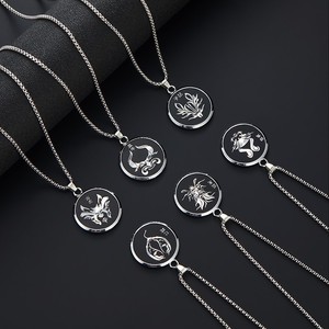 Titane Acier Douze <span class=keywords><strong>Zodiaque</strong></span> Acier Titane Acier Collier Hommes Non-fading Clavicule Chaîne De Mode Collier - Product Image 1