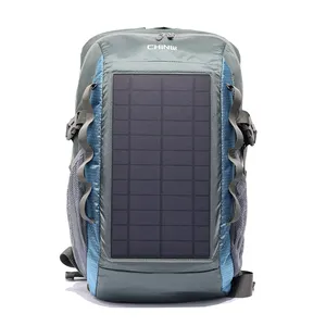 USB charge Multi functional solar energy school bags with solar panel and lamp backpack with reading