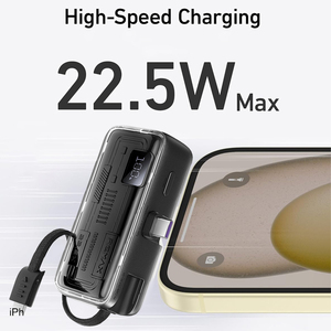 REMAX FP-108 22.5W ชาร์จเร็ว 5000mAh พาวเวอร์<span class=keywords><strong>แบ</strong></span>งค์เครื่องชาร์จพกพาขนาดเล็กแบตเตอรี่ภายนอกพร้อมขาตั้งแบบพับได้สำหรับธุรกิจการเดินทาง - Product Image 4