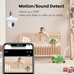 Caméra d'ampoule WiFi Gsmart 3MP avec port E27, lampe LED intérieure, caméra de sécurité intelligente pour la maison, alarme de mouvement et de son avec interrupteur lumière/sirène - Product Image 4