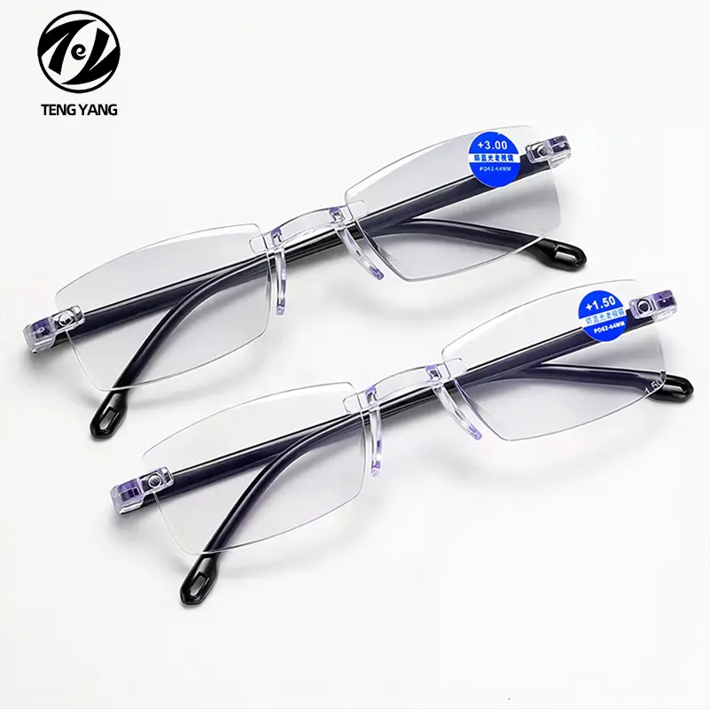 2022 Hot Sell Classic Frameless Reading Glasses Anti Blue Light Computer Eyewear