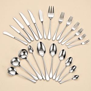 Juego de Cubiertos de Acero Inoxidable 18/8 de Alta Resistencia, Cuchara, Tenedor, Cuchillo y Cuchara para Postre Plateados para Hotel, Restaurante y Bodas - Product Image 5