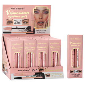 Mascara Gel Eyeliner Kiss Beauty, logo personnalisé, marque privée, mascara pailleté, vente en gros d'usine, mascara gel eyeliner - Product Image 3