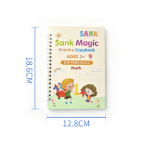 Cahier Magique Sank : Cahier d'Exercices Anglais à Spirale pour Enfants, Cahier à Rainures pour l'Apprentissage de l'Anglais, Livres d'Exercices Imprimés pour l'École des Enfants