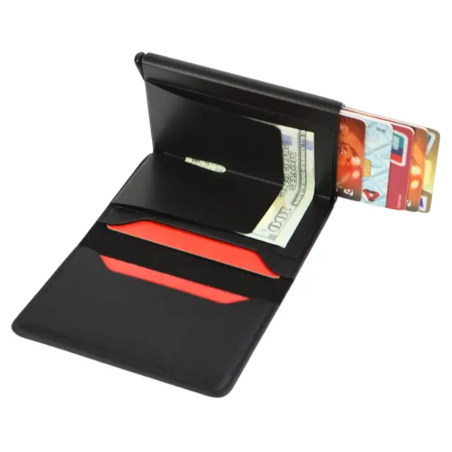 Herren Ledertasche mit RFID-Blocking-Kartenhalter und innen Geldklammer zum Halten von Kreditkarten und Bargeld