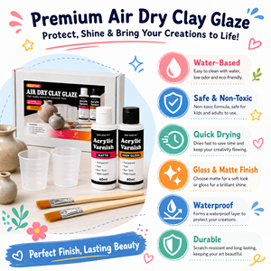 Kit de <span class=keywords><strong>vernis</strong></span> acrylique transparent multi-usages TIMESRUI, finition mate ou brillante, étanche, pour argile auto-durcissante, argile polymère, <span class=keywords><strong>bois</strong></span>, <span class=keywords><strong>peinture</strong></span> acrylique - Product Image 3