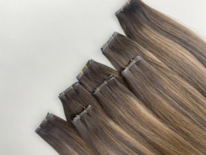 ผมต่อแบบคลิป Virgin Genius Weft เกรด 12A ชนิดเทปใส Invisi Tape ในวัสดุ PU แบบ Remy ผมแท้ขายส่ง RLC Leshine สีชมพู - Product Image 3