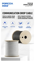 Cable Óptico de Bajada para Banda Ancha Doméstica FTTH, 2 Hilos, Tipo Plano GJYXCH G.657A2, Inensible a la Flexión, para Interiores y Exteriores