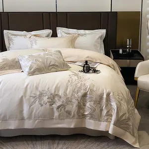 Sang trọng thêu trải giường thiết lập tùy chỉnh 1000tc higt-end Comforter thiết lập hoa thêu Duvet cover Bộ máy rửa