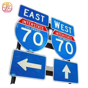 Ensemble <span class=keywords><strong>de</strong></span> panneaux directionnels réfléchissants pour l'autoroute 70 du Colorado, panneaux routiers est-ouest pour la navigation interétatique américaine - Product Image 1