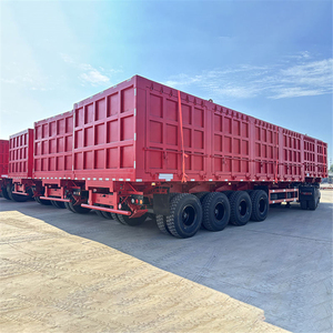 Remorque à benne basculante latérale à quatre <span class=keywords><strong>essieux</strong></span> industrielle, boîte en acier, transporteur de matériaux en vrac - Product Image 2
