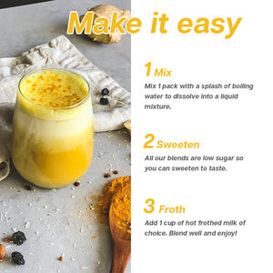 Latte instantané sans sucre à base de plantes, au gingembre et au curcuma, marque privée, saveur lait <span class=keywords><strong>doré</strong></span> - Product Image 6