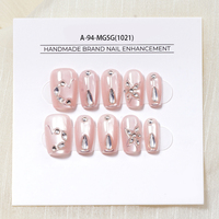 Uñas Postizas de ABS Grueso de Alta Calidad, 10 Piezas, Pre-diseñadas, Cuadradas y Stiletto, con Pegamento