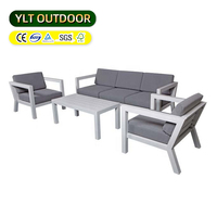 Ensemble de canapés en aluminium 4 pièces au design moderne pour mobilier de jardin extérieur, fabricant de canapés de patio