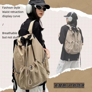 Tyga Unisex Lightweight <b>Drawstring</b> <b>Backpack</b> Army Green Waterproof For Travel Hiking College Students - Product Image 4