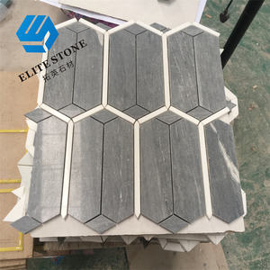 Azulejo de suelo de pared de mosaico hexagonal de mármol moderno, técnica Natural, diseño de cuchillo de agua de pétalos para interiores de baño de Hotel, <span class=keywords><strong>parquet</strong></span> - Product Image 1