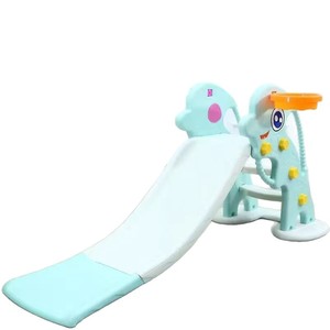 Pink <b>Plastic</b> <b>Slide</b> For Kids 3-6 Years Outdoor Indoor Play Equipment Toy With Soft Landing Pad And Sturdy Frame - Product Image 5