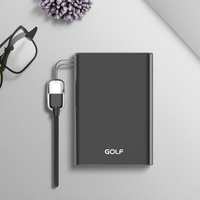Chargeur mobile portable mince en polymère, OEM universel, charge rapide PD 20W, vente en gros, câble intégré, mini batterie externe 10000mAh