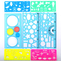 Ensemble de règles Spirograph polyvalentes 7 pièces – Gabarits de dessin créatifs pour enfants – Outil de géométrie pour enfants