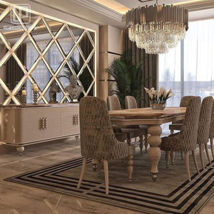 Factory Direct Sell High Quality Luxury Italian Dining Room Furniture Set Antique Dining <b>Table</b> With Chairs UP-5-1 <b>Table</b> With Cha - Product Image 2