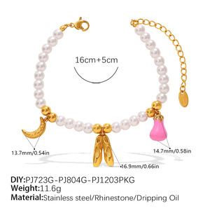 Conjunto de Joyería de Perlas para Mujer, Accesorios Diarios de Lujo Ligero con Dijes de Raqueta de Jersey, Resistentes al Desgaste - Product Image 4