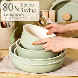 Geling Vente en gros d'ensembles de batterie de cuisine en aluminium vert antiadhésif, prix d'usine, 25 pièces, casseroles <span class=keywords><strong>à</strong></span> induction et poêles <span class=keywords><strong>à</strong></span> <span class=keywords><strong>frire</strong></span> - Product Image 5