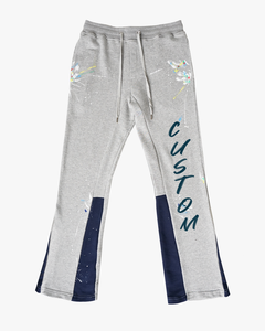 Jogging en coton personnalisé avec logo OEM, pantalon de survêtement évasé professionnel pour hommes avec poches, pantalon en coton délavé à l'acide - Product Image 2