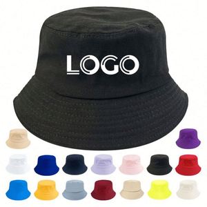 Bucket <b>Hat</b> With Custom Logo Support Embroidery Craft Summer Sunscreen Fisherman <b>Hat</b> Outdoor Travel Fishing Casual Bucket <b>Hat</b> - Product Image 1