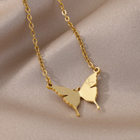 Colgante de mariposa chapado en oro de 18 quilates de acero inoxidable personalizado, collar con nombre inicial para mujer, joyería personalizada, regalo de Navidad