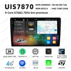 Uis7870 2K <span class=keywords><strong>Android</strong></span> Phổ Xe Hệ Thống Đa Phương Tiện 4G DSP Wifi GPS Carplay 360 Máy Ảnh Stereo Video Máy Nghe Nhạc Autoradio - Product Image 6