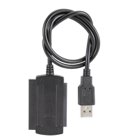 Kabel USB 2.0 IDE/SATA 3-in-1 dengan Power Supply Bersertifikasi ROHS, Konduktor Tembaga Berlapis Timah, Pelindung Kepang, Selubung PVC, Tersedia dalam Stok