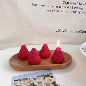 Strawberry Shape <b>Paraffin</b> Candle For Home Decoration Valentine'S Day Gift - Product Image 2