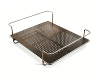Lit double Bauhaus vintage en acier inoxydable durable, sans tête de lit, à bordure affleurante, pour chambre principale, hôtel et gîte