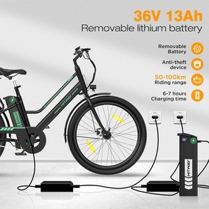 Vélo électrique de ville pour femmes <span class=keywords><strong>HITWAY</strong></span>, 27,5 pouces, 36V 13Ah, moteur 250W, autonomie 50-100 km, freins à disque doubles, moteur roue arrière - Product Image 4