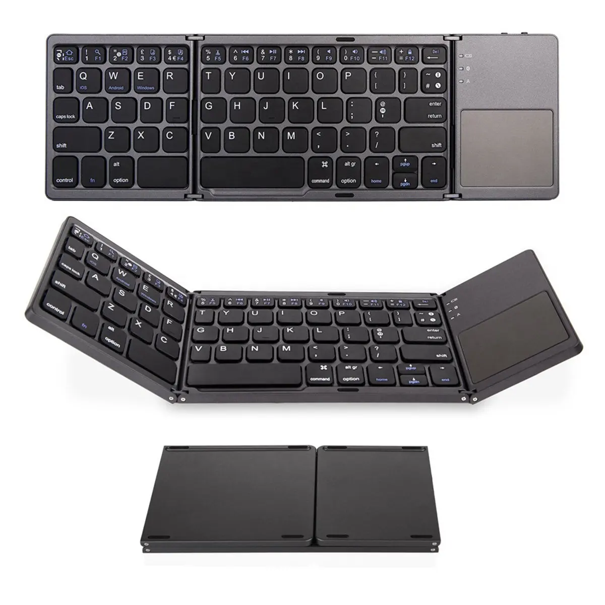 Taşınabilir Mini 2.4G BT kablosuz klavye ve fare Combo için Ipad Android Tablet şarj edilebilir tuş takımı Touchpad ile B033