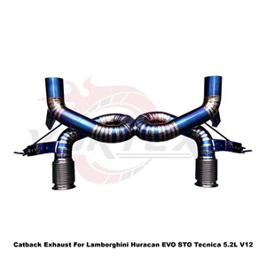 ระบบท่อไอเสียแบบตรง Vortex Blue Burnt Titanium สำหรับ Lamborghini Huracan EVO STO Tecnica 5.2L V12 ชุดแต่งระบบปรับแต่ง - Product Image 2